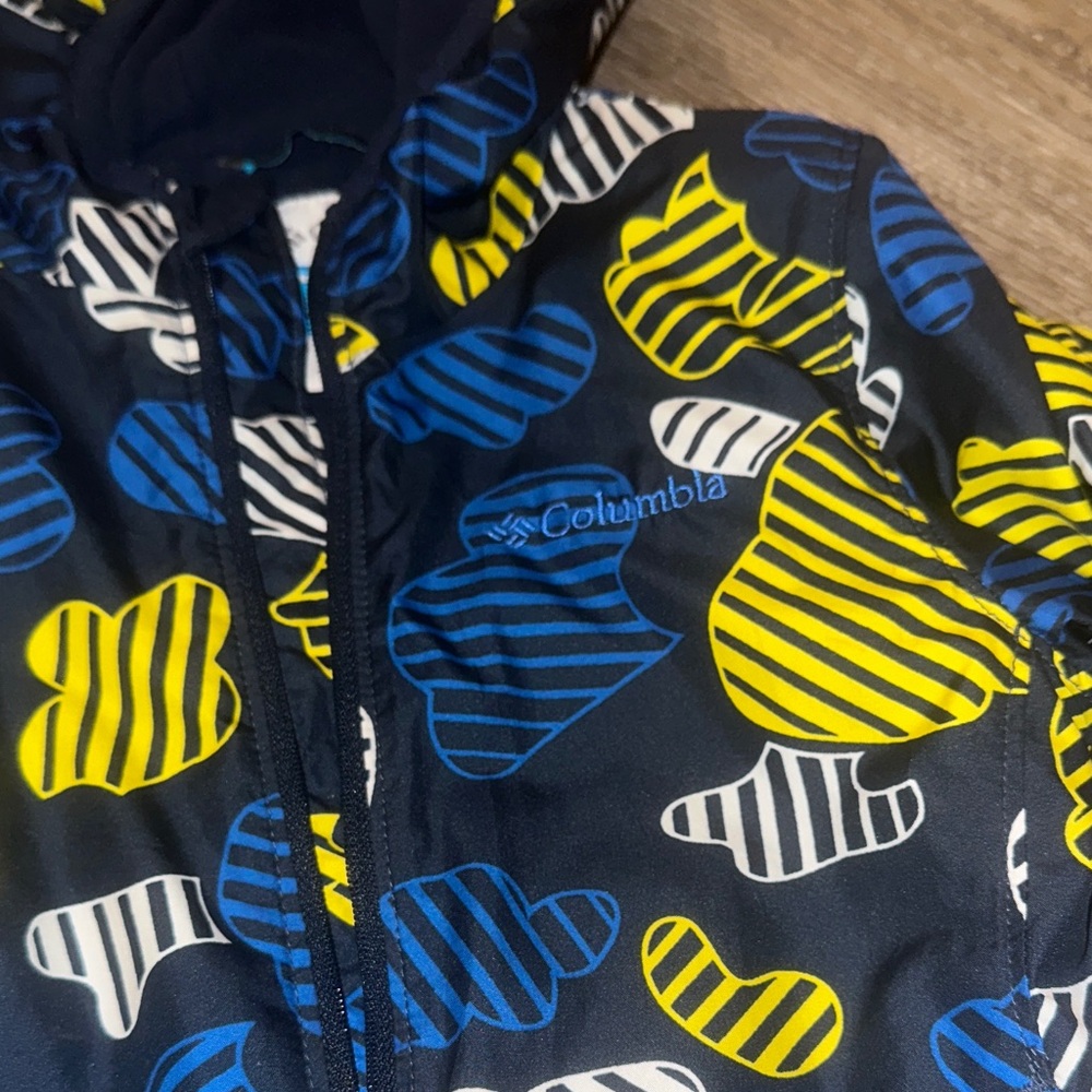 Columbia Jacket with Yellow and Blue Stripes